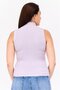 Women Mock Neck Sleeveless Ribbed Tank Top, Purple - 3