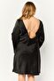 Women Solid Casual Mini Dress, Black - 4