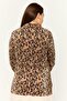 Women V Neck Long Sleeve Animal Print Blouse, Multicolor - 4