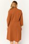 Women Solid Twist Neck Midi Dress, Rust Brown - 4