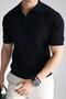Manlorens Striped Lycra Slim Fit Polo Neck Knitted Men's Knitwear Tshirt