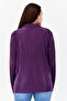 Women Pointed Collar Long Sleeve Textured Shirt, Purple - 4