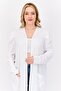 Women Split Neck Plain Cardigan, White - 2