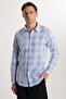 Men's Slim Fit Slim Fit 100% Cotton Linen Texture Checkered Shirt - 4
