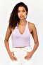 Women V Neck Sleeveless Ribbed Tank Top, Lilac