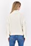 Women Turtle Neck Knitted Sweater, White - 3