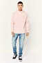 Men Solid Long Sleeve Hoodie, Pink - 2