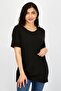 Women Round Neck Short Sleeve Knitted Top, Black