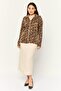 Women V Neck Long Sleeve Animal Print Blouse, Multicolor - 2