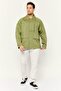 Men Solid Jacket Shirt, Olive - 2
