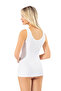 Women's Modal Ribbed Knit Fixed Padded Wide Strap White Comfortable Basic Undershirt - Thsirt - 2