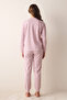 Cute Floral Pink Pants Pajama Set with Cotton - 5