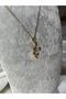Snake Figured Zircon Stone Gold Steel Necklace - 3
