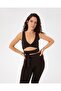 Brown Women's Front Gathered Waist-Tie Sports Yoga Bustier