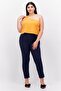 Women Plus Size Asymmetrical Neck One Shoulder Ribbed Top, Orange - 4