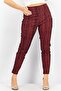Women Skinny Fit Allover Print Pull On Pants, Brown and Black