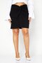 Women Solid Knit Mini Skirt, Black