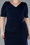 Short Sleeve Glitter Midi Plus Size Evening Dress Abk41000 - 3