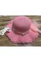 Girl's Straw Hat with Kittie Ribbon Detail Figure - 2