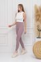 Ribbed Seamless Striped Leggings High Waist Durable Knitted Fabric Sports Leggings Gathering - 2