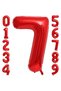 Balon, Flippy, Cifra, Model 7, 40 cm, , Rosu - 10