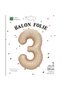 Balon, Flippy, Cifra, Model 3, 100 cm, , Crem - 6