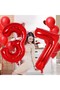 Balon, Flippy, Cifra, Model 7, 40 cm, , Rosu - 7