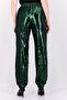 Women Regular Fit Straight Leg Sequined Pants, Green - 3
