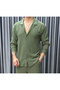 2-Piece Combination Shirt and Trousers Alas Wrinkled Fabric - 2