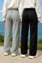 Two Pieces of Tracking Pants Baggy Legs Black Gray - 3