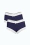 Fashion Stripe Women's Cotton 2-Piece Boxer Navy Blue 40277