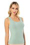 Cotton Striped Report Camisole Fabric Thick Strap Knitted 2-Piece Brown, Black T-Shirt Undershirt - 4