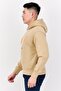 Men Hooded Brand Logo Long Sleeves Sweatshirt, Tan - 3