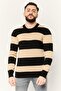 Men Crew Neck Long Sleeve Stripe Sweater, Multicolor