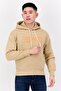 Men Hooded Brand Logo Long Sleeves Sweatshirt, Tan