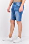 Men Washed Denim Short, Blue - 2