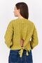 Women Pointelle Long Sleeves Sweaters, Mustard - 2