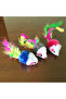 10pcs random colors Cute Mini Soft Fleece False Mouse Cat Toys Colorful Feather Funny Playing Traini - 3