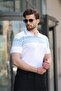 White Zippered Polo Neck Men's Knitwear T-Shirt E7407 - 4
