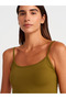 20901 Thin Strap Polyamide Top-Dark Green - 3