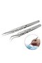 Silk Eyelash Tweezers Set Antistatic Stainless Steel Nose Pliers and Separating Tweezers Set - 5