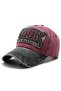 Rock Vintage Trucker Hat Unisex Adjustable Metal Buckled Vintage Red Black