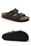 Summer Daily Comfortable Casual Double Buckle Men's Slippers Khaki - 3