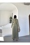 Women's Belted Gold-Buttoned Premium Jacket and Pleated Long Skirt Suit - 7