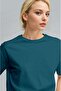 Women's Petrol Blue Breathable Crew Neck Regular Fit Regular Cut Unprinted Basic T-Sh - 2