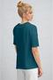 Women's Petrol Blue Breathable Crew Neck Regular Fit Regular Cut Unprinted Basic T-Sh - 3