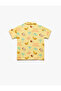 Cotton Fruit Printed Short Sleeve Polo Neck T-Shirt - 2