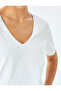 Cotton Short Sleeve Basic V-Neck T-Shirt - 5