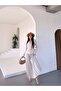 Women's Belted Gold-Buttoned Premium Jacket and Pleated Long Skirt Suit