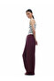 Modal Fabric Regular Waist Pocket Straight Loose Wide Leg Trousers